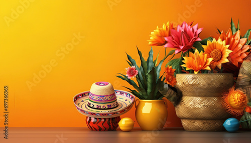 cinco de mayo background with decoration