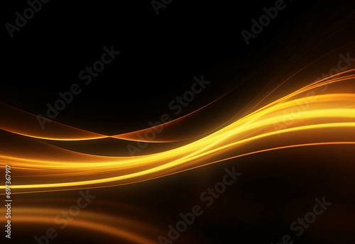 Yellow abstract wave flow design