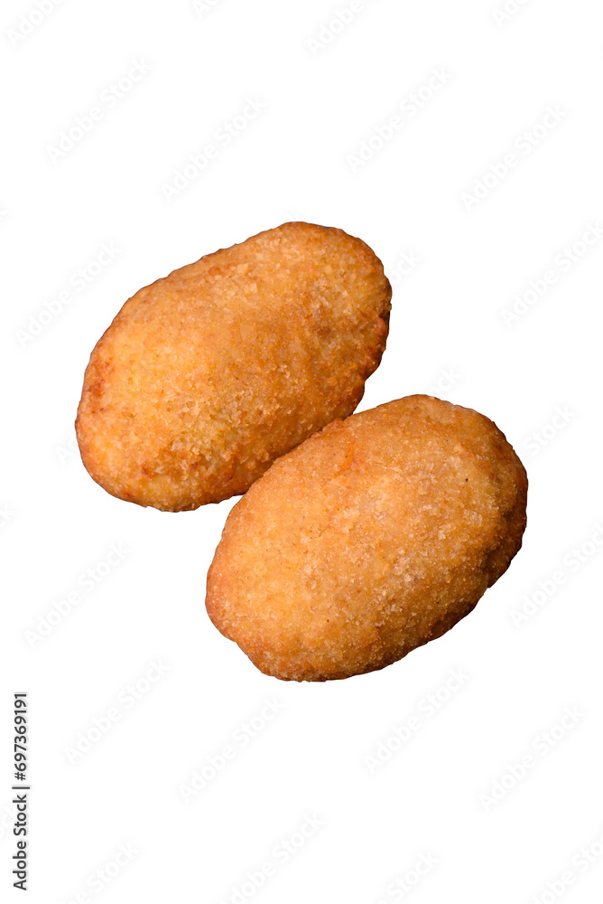 Delicious baked cutlet breaded with spices, salt and herbs Delicious baked cutlet breaded with spices, salt and herbs