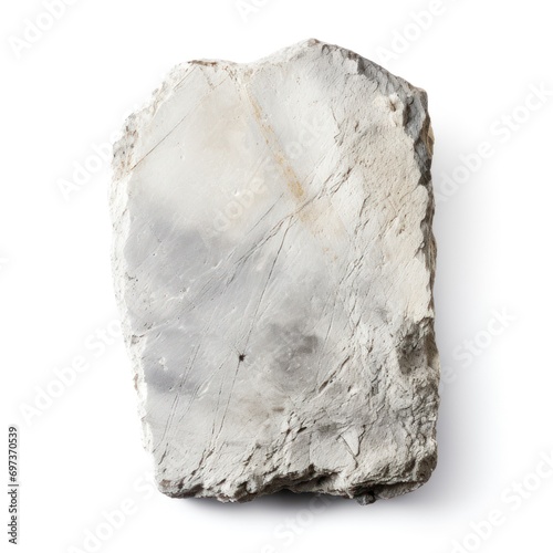 Gray stone in a tablet shape on white background photo