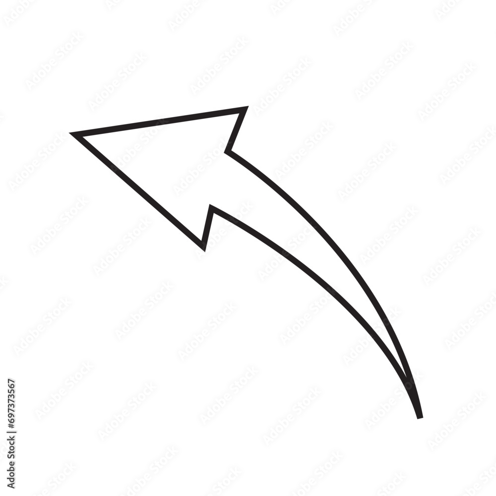 Curve Arrow vector outline Pointing Icons & Symbols. Editable Outline symbol illustration collection. Curve Arrow vector outline Pointing Icons & Symbols. Editable Outline symbol illustration collection.