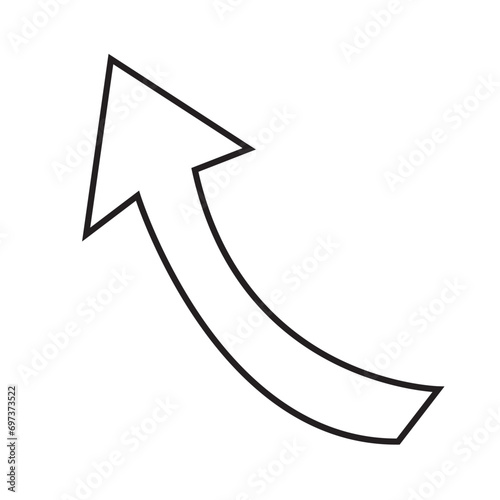 Curve Arrow vector outline Pointing Icons & Symbols. Editable Outline symbol illustration collection.