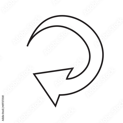 Curve Arrow vector outline Pointing Icons & Symbols. Editable Outline symbol illustration collection.