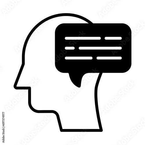 User thoughts solid glyph icon illustration