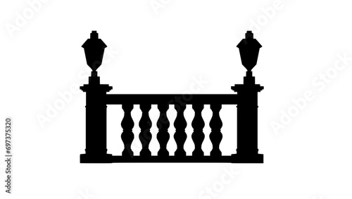 balustrade together with lamp in 2D