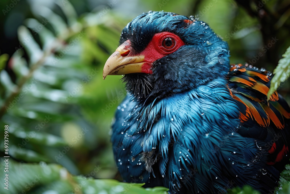 A Takahe a rare and flightless bird native to New Zealand in its natural habitat