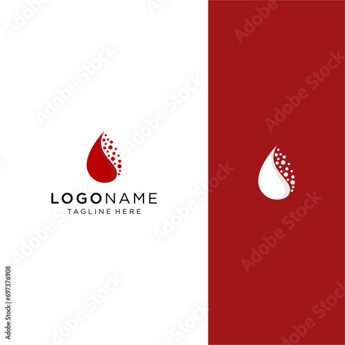 blood drop logo vector for cancer lab analysis