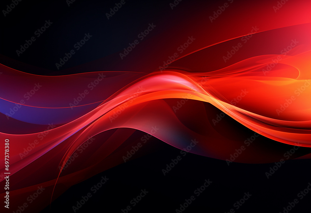 Red color abstract wave flow