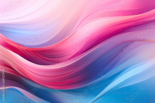 abstract background with smooth lines in pink, blue and yellow colors