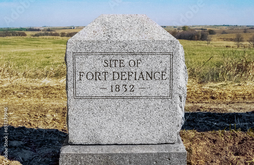 Картината върху платно Site of Fort Defiance Historical Marker Near Mineral Point, Wisconsin, During Th