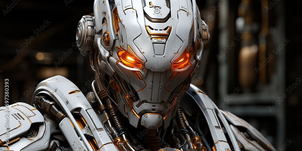 An illustration could be white with glowing yellow red eyes An illustration could be white with glowing yellow red eyes