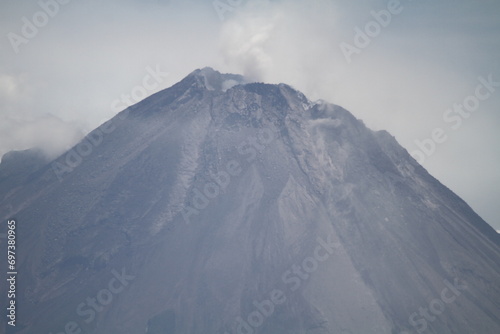 Merapi mountain while it is erupting