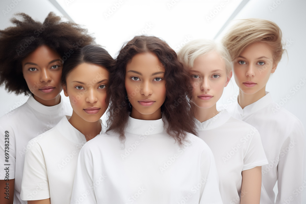 Diverse group of women, showcasing unity in diversity. Perfect for social inclusion campaigns. Diverse group of women, showcasing unity in diversity. Perfect for social inclusion campaigns.