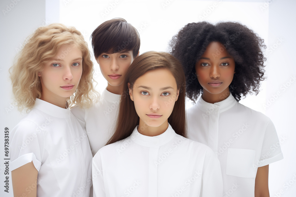 Diverse group of women, showcasing unity in diversity. Perfect for social inclusion campaigns. Diverse group of women, showcasing unity in diversity. Perfect for social inclusion campaigns.