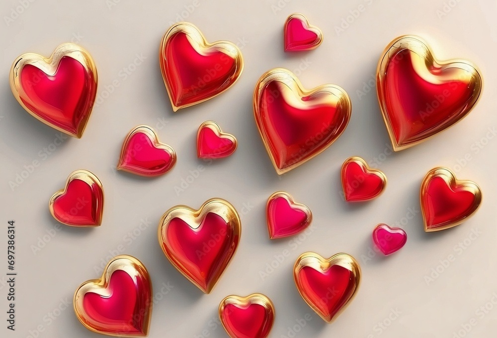 Valentine's Day background, glass hearts,love, romantic...