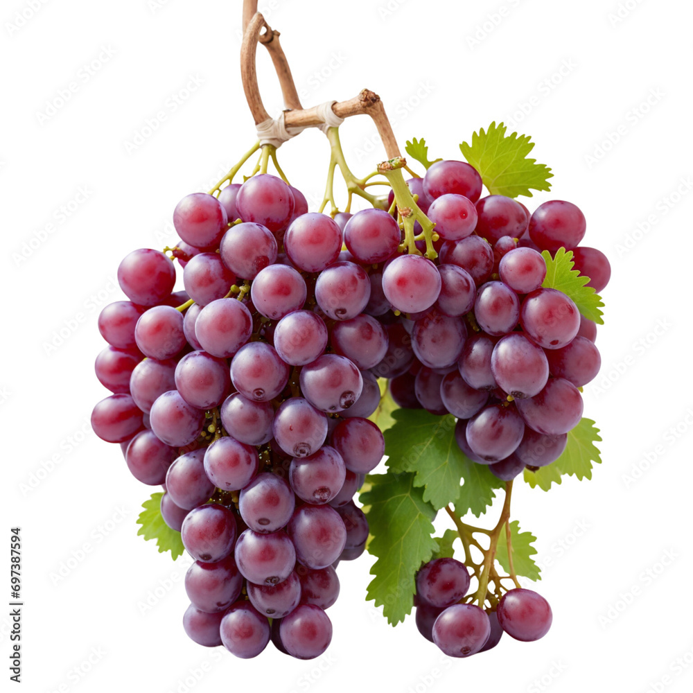 Fototapeta premium photo of bunch of grapes isolated on transparent background