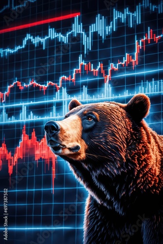 A bearish trend in stock trading. The concept of stock trading