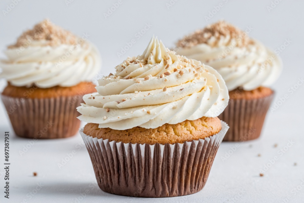 Tasty cupcake on white background Tasty cupcake on white background