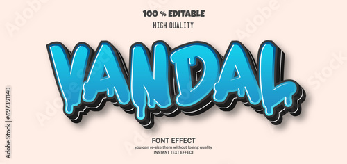 Vandal text effect. Editable text effect.