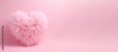 A gentle, fluffy heart shape set against a soft pink background