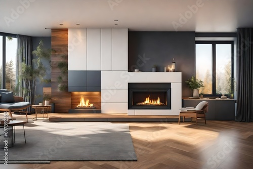 living room with fireplace © Tasawar