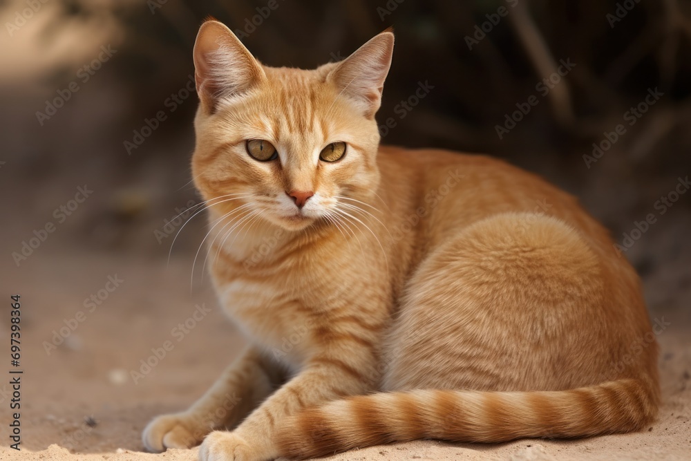 Portrait of a cute cat looking away. Canaani cat breed Portrait of a cute cat looking away. Canaani cat breed