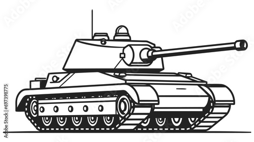 Silhouette tank logo template. Vector illustration isolated on white background.