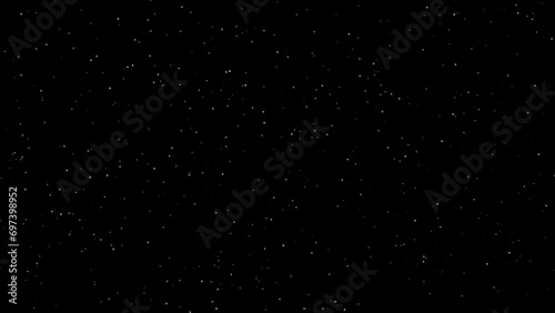 White Dust or snow particles falling on isolated black transparent background, Alpha channel stock video animation, Seamless loop 4K footage