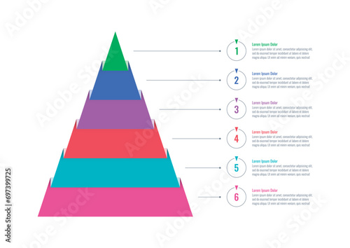 triangle informational template. six step briefing template. annual report, web, business, magazine, internet infographic template