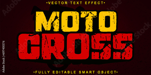 Worn Moto Cross Vector Fully Editable Smart Object Text Effect