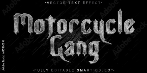 Silver Motorcycle Gang Vector Fully Editable Smart Object Text Effect