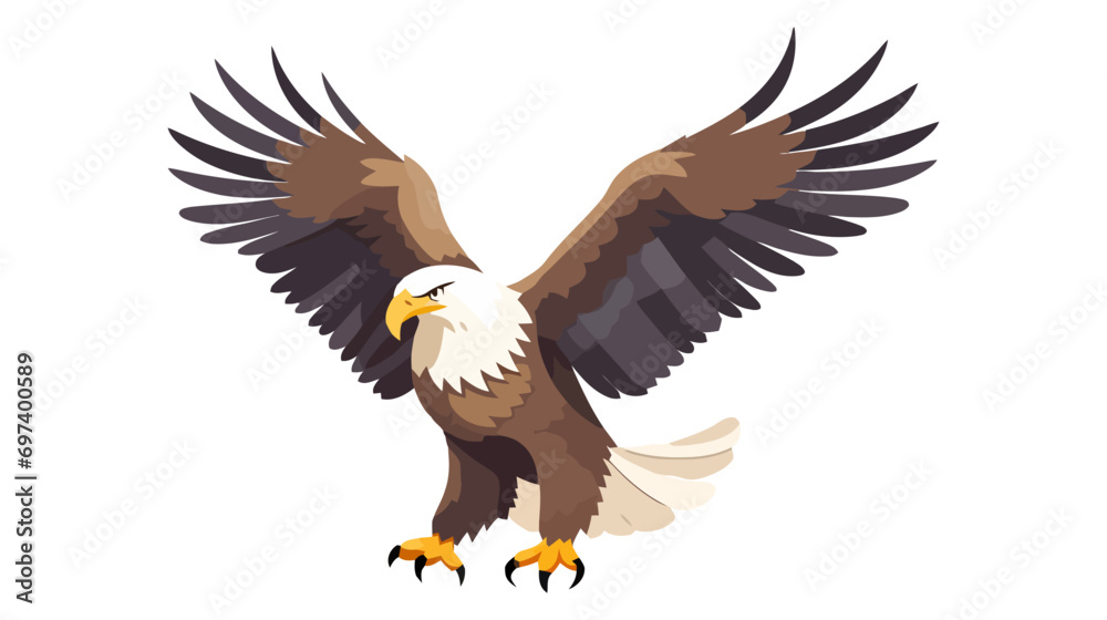 Fototapeta premium Bald Eagle isolated on white background. Vector illustration