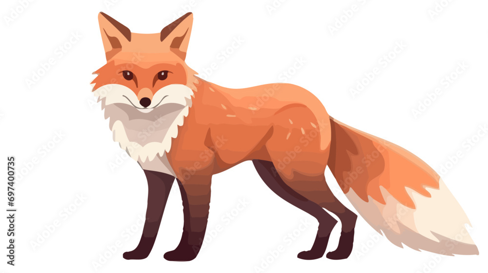 Fototapeta premium Cute fox cartoon. Vector illustration isolated on white