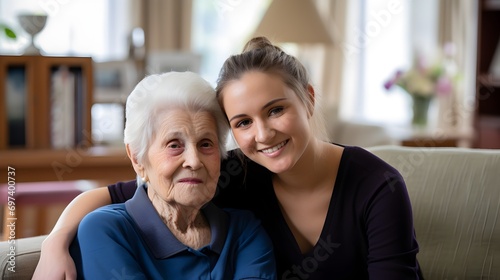 A daughter comes to see her mother in a care home