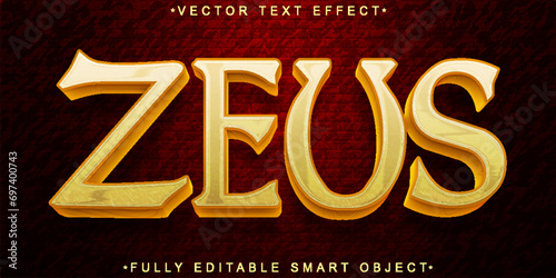 Historic Myth Zeus Vector Fully Editable Smart Object Text Effect