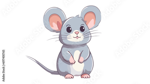 Cute cartoon mouse - vector illustration. White background