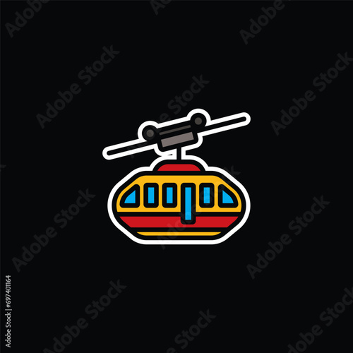 Original vector illustration. The funicular icon.