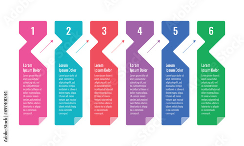 triangle infographic template. six steps web, annual report, internet informational template. business information template