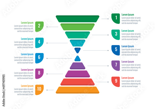 triangle infographic template. eight option informational templates. business, web, magazine, internet, annual report infographic template