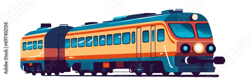 Vector train isolated on white background