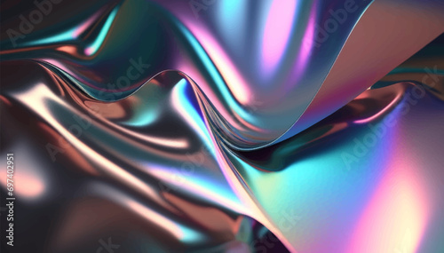 Vector abstract holographic background 80s - 90s, trendy colorful texture