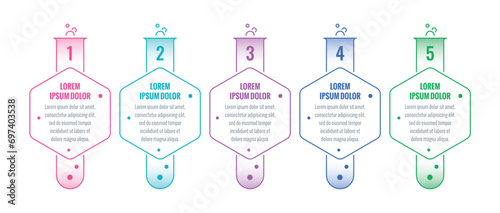 test tubes infographic template. chemistry and scientific information template. education infographic template