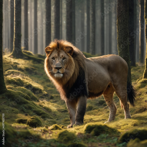 Wallpaper Mural lion in the grass Torontodigital.ca