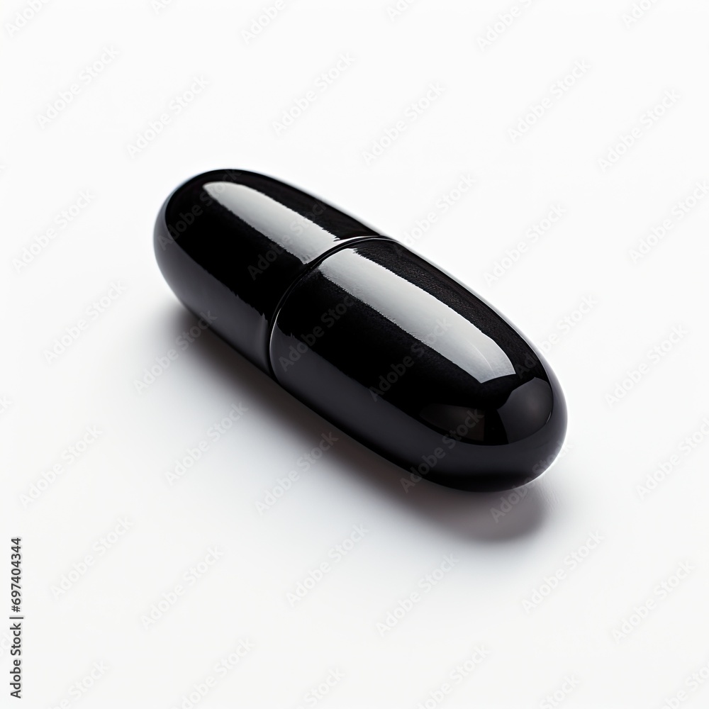 Supplement black pill white background Supplement black pill white background