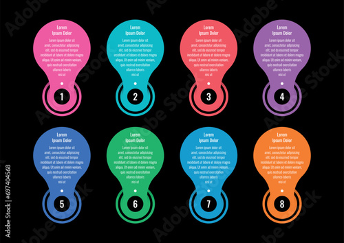 template for education, annual report, magazine, internet, business information. drop, geometric infographic template. eight options informational templates