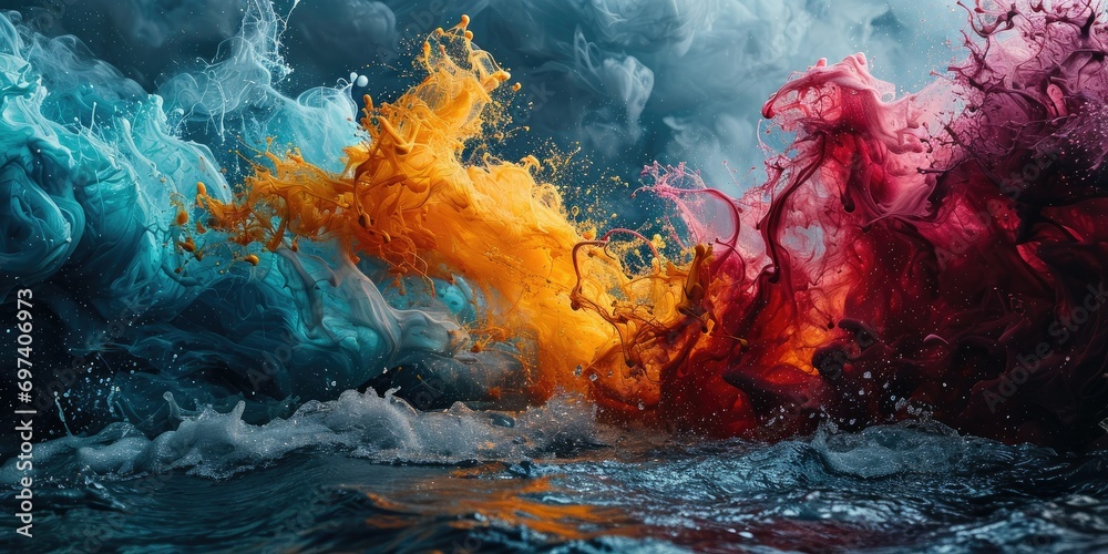 Abstract Color Dance - Vibrant Hues Swirling in Harmonious Motion