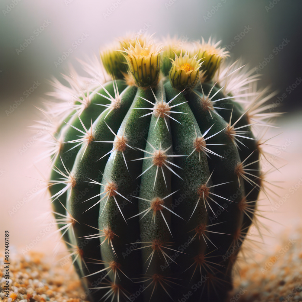 closeup of a green cactus plant. ai generative closeup of a green cactus plant. ai generative