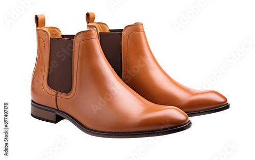 The Pinnacle of Fashion with Leather Chelsea Boots Isolated on Transparent Background PNG.