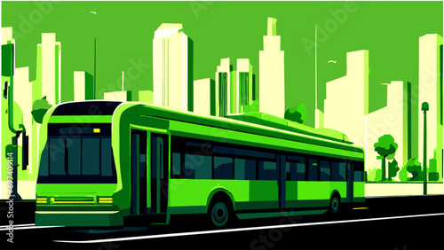 A city's eco-conscious public transportation. vektor icon illustation