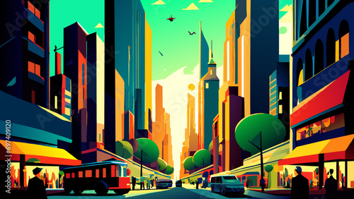 A city's thriving arts and crafts fair. vektor icon illustation
